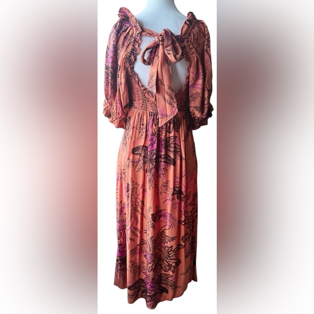 Anthropologie Pink Floral Backless Dress - Picture 6 of 13